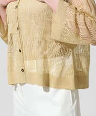 PRSGD56390 CHRISTIAN AUJARD(クリスチャン・オジャール) シャイニーメッシュ羽織り ゴールド
