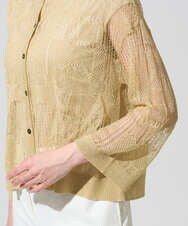 PRSGD56390 CHRISTIAN AUJARD(クリスチャン・オジャール) シャイニーメッシュ羽織り ゴールド