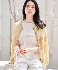 PRSGD56390 CHRISTIAN AUJARD(クリスチャン・オジャール) シャイニーメッシュ羽織り ゴールド