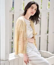 PRSGD56390 CHRISTIAN AUJARD(クリスチャン・オジャール) シャイニーメッシュ羽織り ゴールド