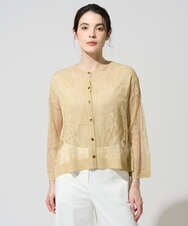 PRSGD56390 CHRISTIAN AUJARD(クリスチャン・オジャール) シャイニーメッシュ羽織り ゴールド