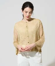 PRSGD56390 CHRISTIAN AUJARD(クリスチャン・オジャール) シャイニーメッシュ羽織り ゴールド