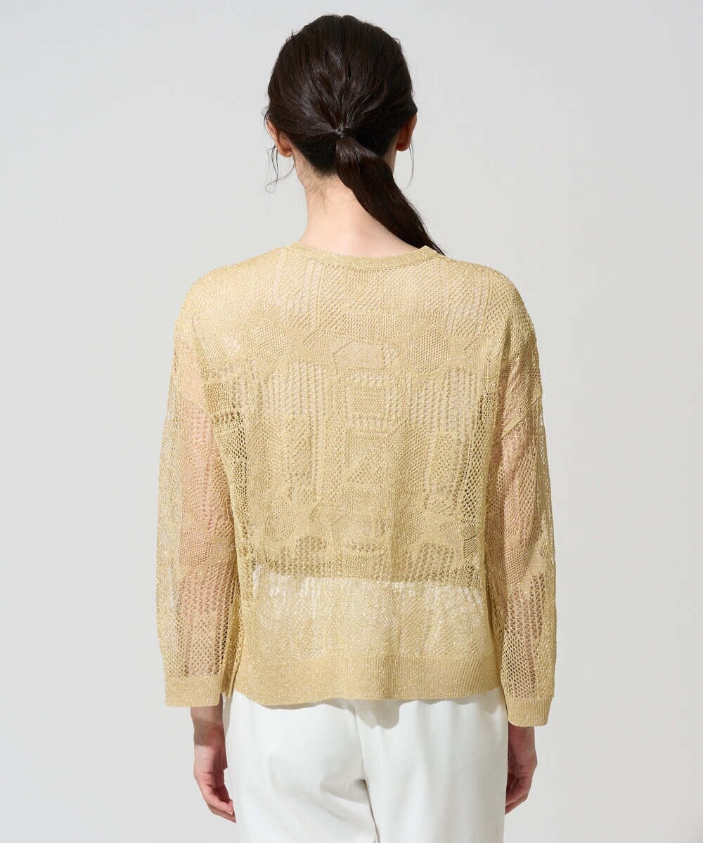 PRSGD56390 CHRISTIAN AUJARD(クリスチャン・オジャール) シャイニーメッシュ羽織り ゴールド