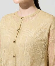 PRSGD56390 CHRISTIAN AUJARD(クリスチャン・オジャール) シャイニーメッシュ羽織り ゴールド