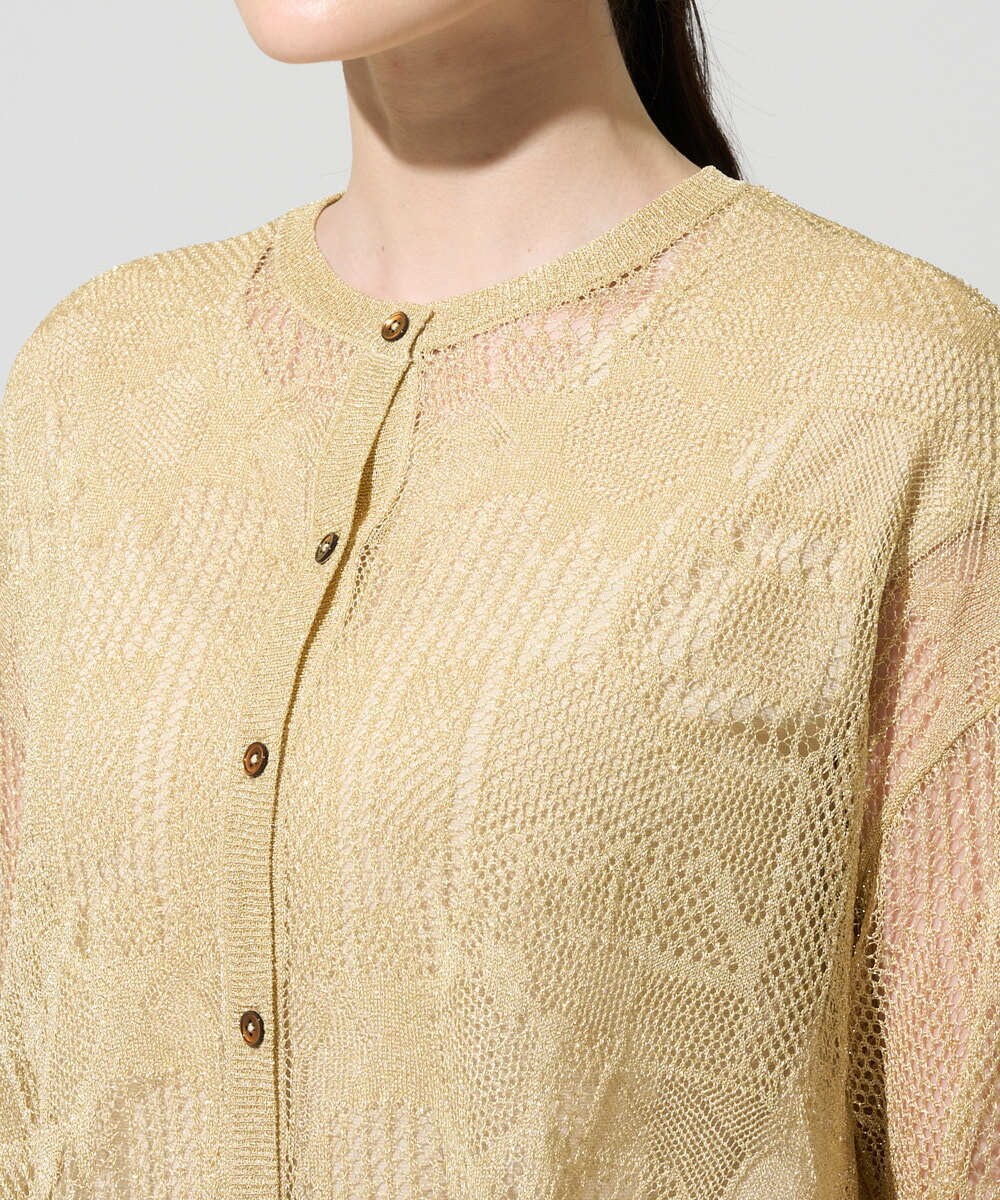 PRSGD56390 CHRISTIAN AUJARD(クリスチャン・オジャール) シャイニーメッシュ羽織り ゴールド
