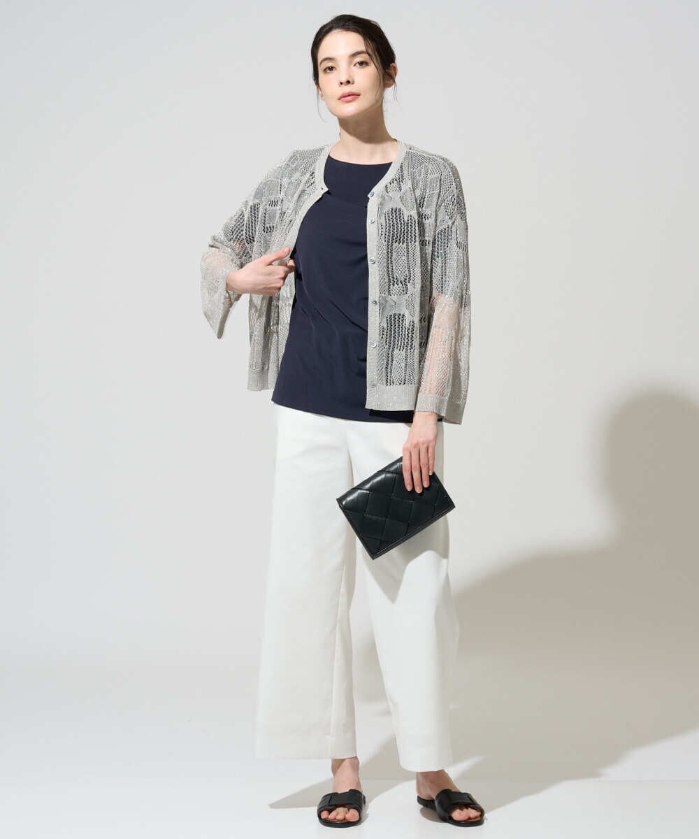 PRSGD56390 CHRISTIAN AUJARD(クリスチャン・オジャール) シャイニーメッシュ羽織り シルバー