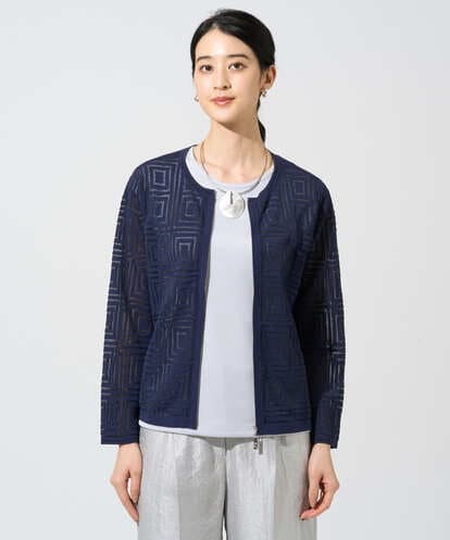 PRSGE10490 CHRISTIAN AUJARD スクエアージャカード羽織り