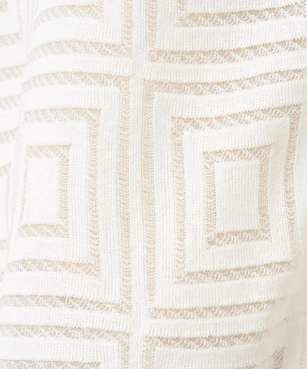 PRSGE10490 CHRISTIAN AUJARD(クリスチャン・オジャール) スクエアージャカード羽織り アイボリー