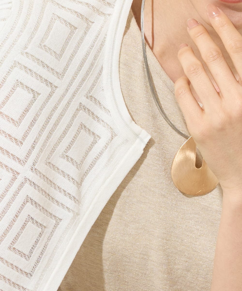 PRSGE10490 CHRISTIAN AUJARD(クリスチャン・オジャール) スクエアージャカード羽織り アイボリー