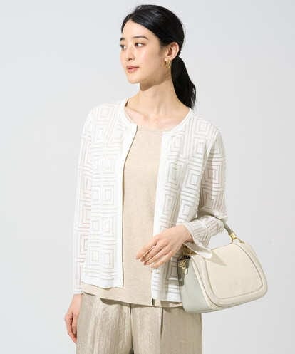 PRSGE10490 CHRISTIAN AUJARD スクエアージャカード羽織り