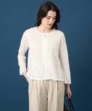 PRSGE10490 CHRISTIAN AUJARD(クリスチャン・オジャール) スクエアージャカード羽織り アイボリー