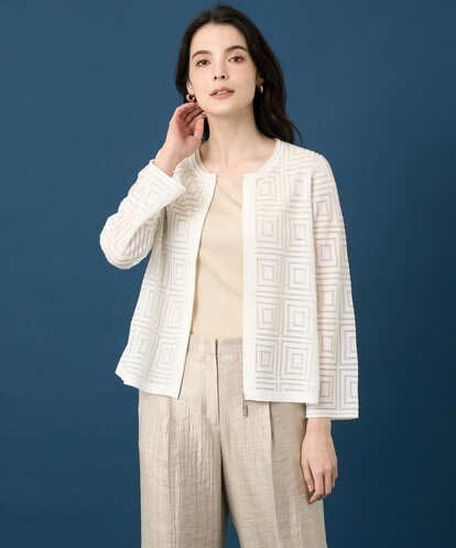 PRSGE10490 CHRISTIAN AUJARD スクエアージャカード羽織り