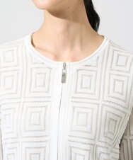 PRSGE10490 CHRISTIAN AUJARD(クリスチャン・オジャール) スクエアージャカード羽織り アイボリー