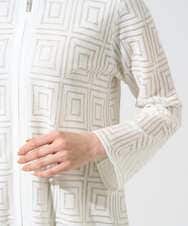 PRSGE10490 CHRISTIAN AUJARD(クリスチャン・オジャール) スクエアージャカード羽織り アイボリー