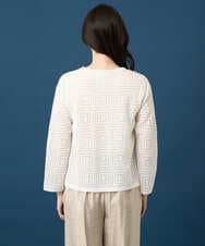 PRSGE10490 CHRISTIAN AUJARD(クリスチャン・オジャール) スクエアージャカード羽織り アイボリー