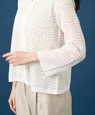 PRSGE10490 CHRISTIAN AUJARD(クリスチャン・オジャール) スクエアージャカード羽織り アイボリー