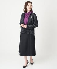 PRSJS31560 CHRISTIAN AUJARD(クリスチャン・オジャール) ファンシーチェックニットジャケット ブラック系