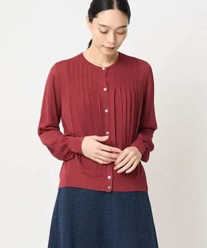 PRSJV25450  [ドライタッチ]プリーツデザインカーディガン