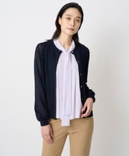 PRSJV25450 CHRISTIAN AUJARD(クリスチャン・オジャール) [ドライタッチ]プリーツデザインカーディガン ネイビー
