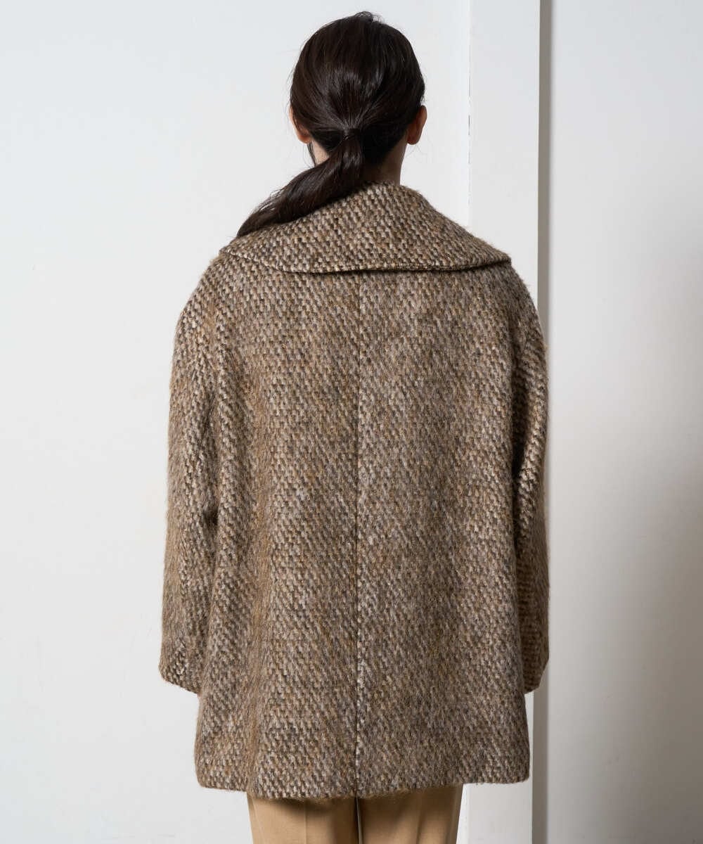 PRUAD30790 CHRISTIAN AUJARD(クリスチャン・オジャール) シャギーオーバーコート ブラウン