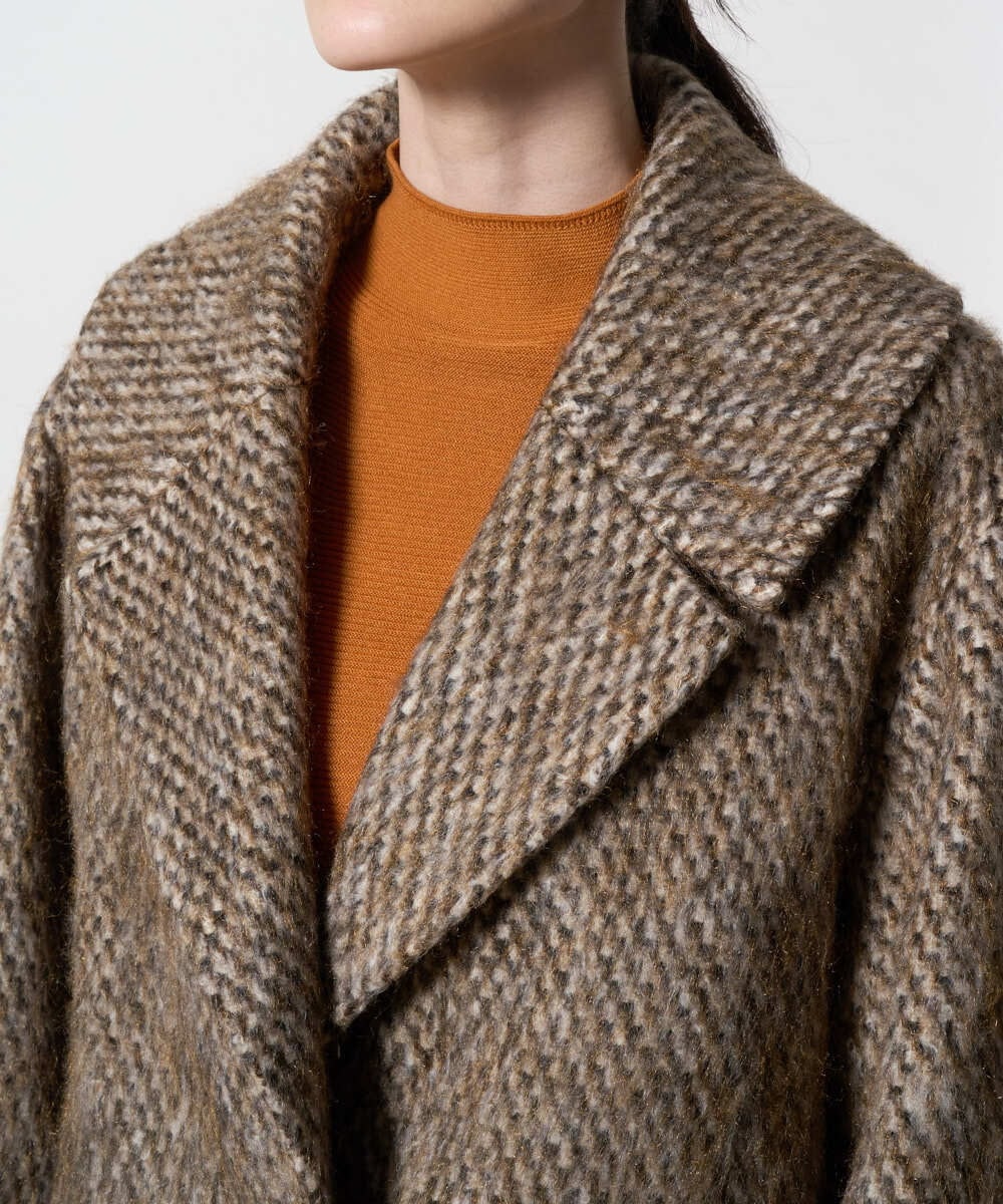 PRUAD30790 CHRISTIAN AUJARD(クリスチャン・オジャール) シャギーオーバーコート ブラウン