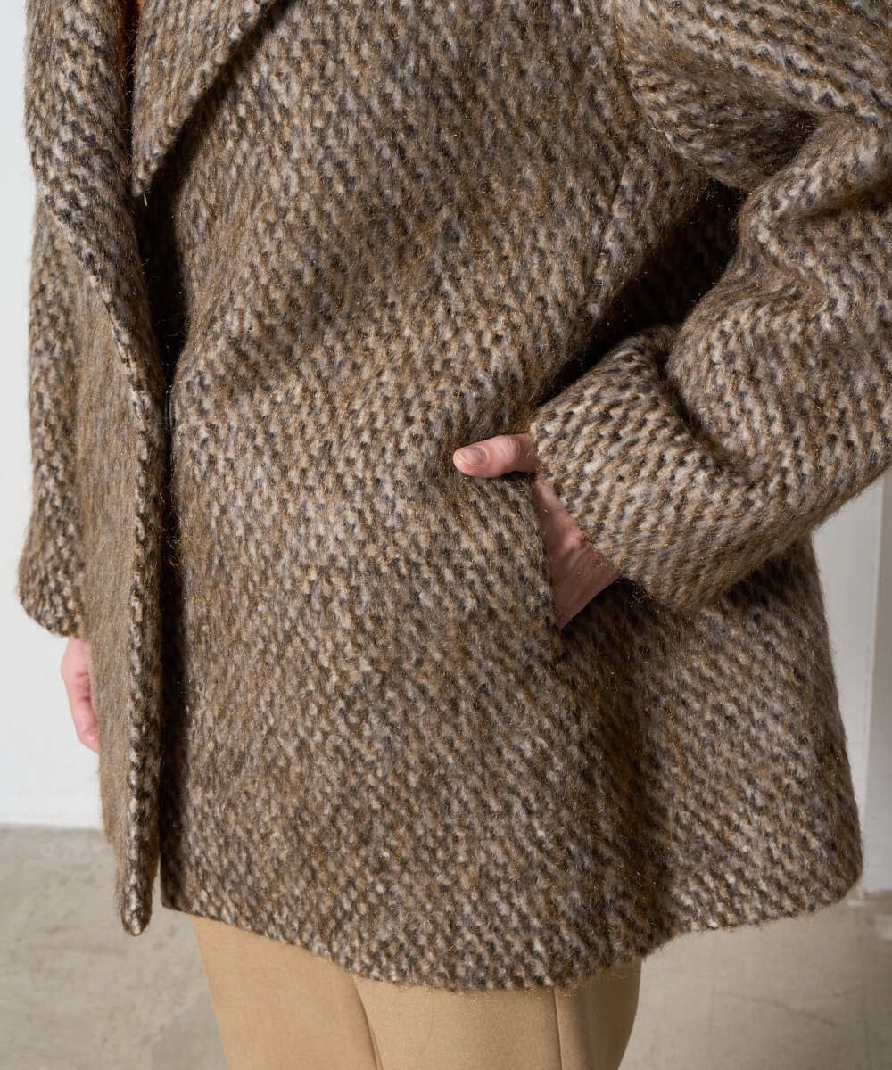 PRUAD30790 CHRISTIAN AUJARD(クリスチャン・オジャール) シャギーオーバーコート ブラウン