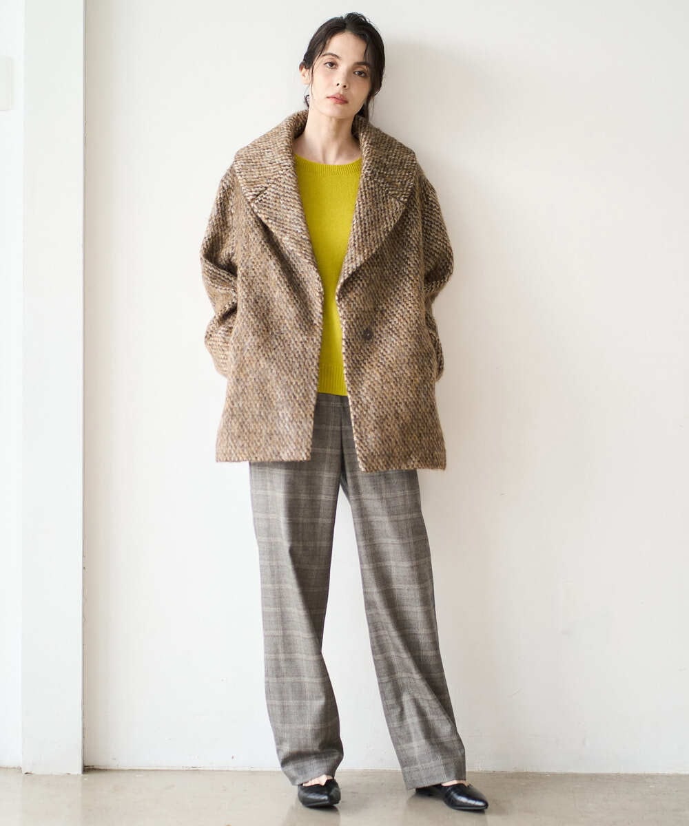 PRUAD30790 CHRISTIAN AUJARD(クリスチャン・オジャール) シャギーオーバーコート ブラウン