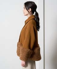 PRUAD40700 CHRISTIAN AUJARD(クリスチャン・オジャール) フェイクファーコンビショートコート ブラウン