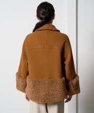 PRUAD40700 CHRISTIAN AUJARD(クリスチャン・オジャール) フェイクファーコンビショートコート ブラウン