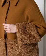 PRUAD40700 CHRISTIAN AUJARD(クリスチャン・オジャール) フェイクファーコンビショートコート ブラウン