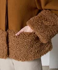 PRUAD40700 CHRISTIAN AUJARD(クリスチャン・オジャール) フェイクファーコンビショートコート ブラウン