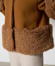 PRUAD40700 CHRISTIAN AUJARD(クリスチャン・オジャール) フェイクファーコンビショートコート ブラウン