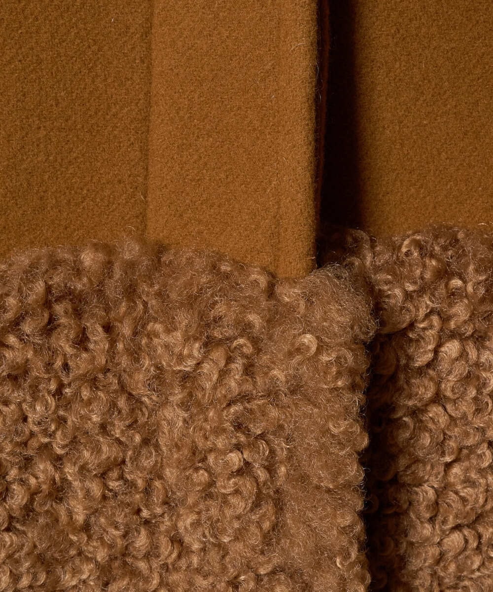 PRUAD40700 CHRISTIAN AUJARD(クリスチャン・オジャール) フェイクファーコンビショートコート ブラウン