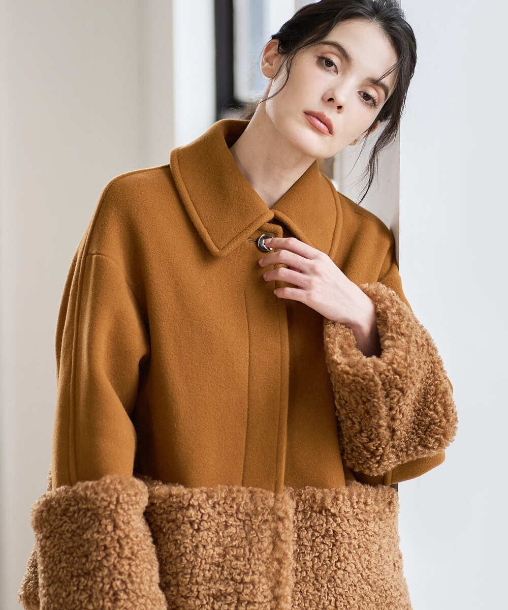 PRUAD40700 CHRISTIAN AUJARD フェイクファーコンビショートコート