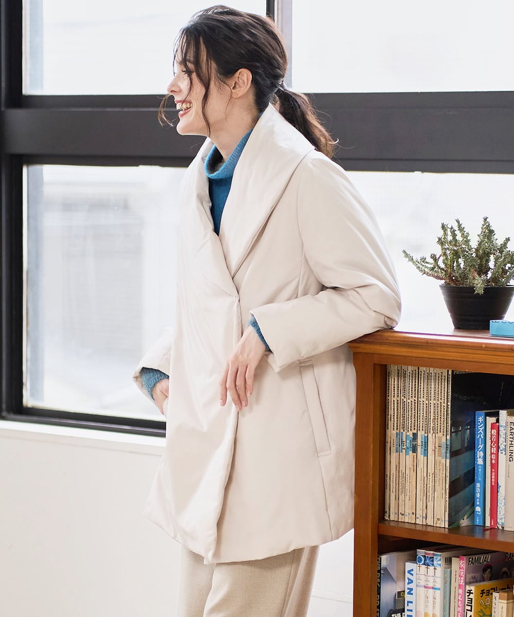 PRVAD43800 CHRISTIAN AUJARD(クリスチャン・オジャール) [暖か･軽い]ミドル丈ダウンコート アイボリー