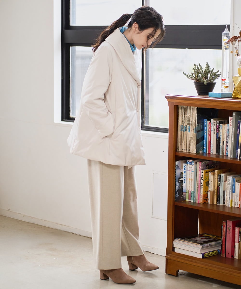 PRVAD43800 CHRISTIAN AUJARD(クリスチャン・オジャール) [暖か･軽い]ミドル丈ダウンコート アイボリー