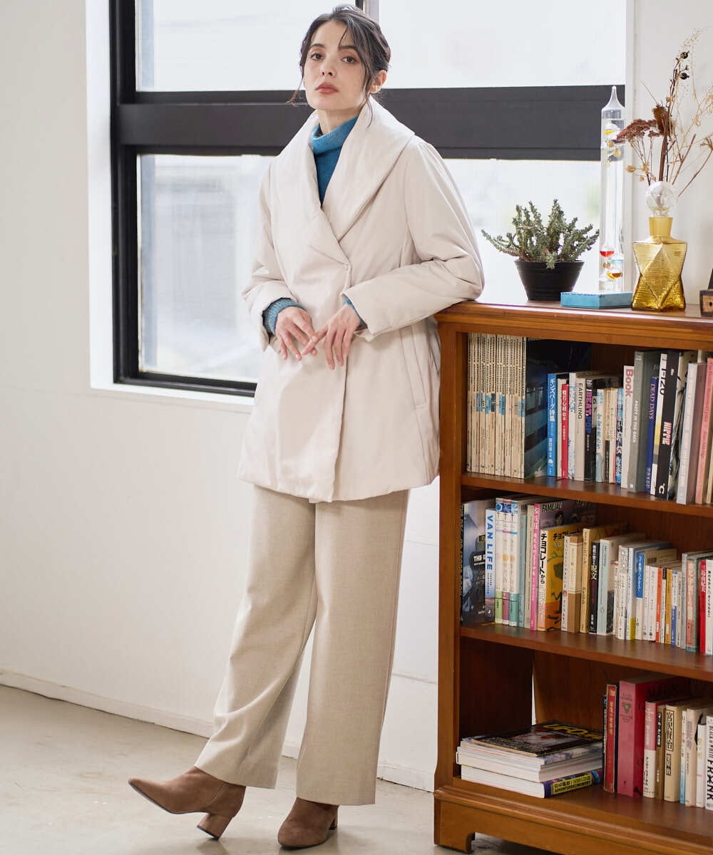 PRVAD43800 CHRISTIAN AUJARD(クリスチャン・オジャール) [暖か･軽い]ミドル丈ダウンコート アイボリー