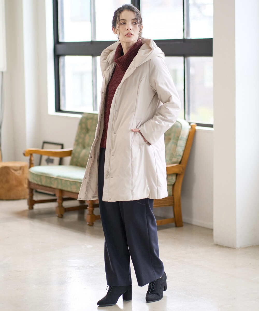 PRVAD44900 CHRISTIAN AUJARD(クリスチャン・オジャール) [暖か･軽い]フーディーダウンコート アイボリー