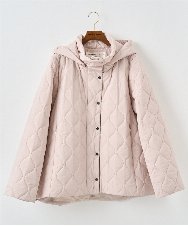 PRVAF49590 CHRISTIAN AUJARD(クリスチャン・オジャール) [フード着脱可]キルティングコート ピンクベージュ