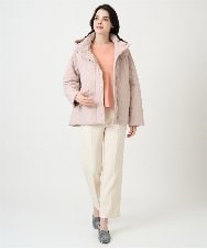 PRVAF49590 CHRISTIAN AUJARD(クリスチャン・オジャール) [フード着脱可]キルティングコート ピンクベージュ