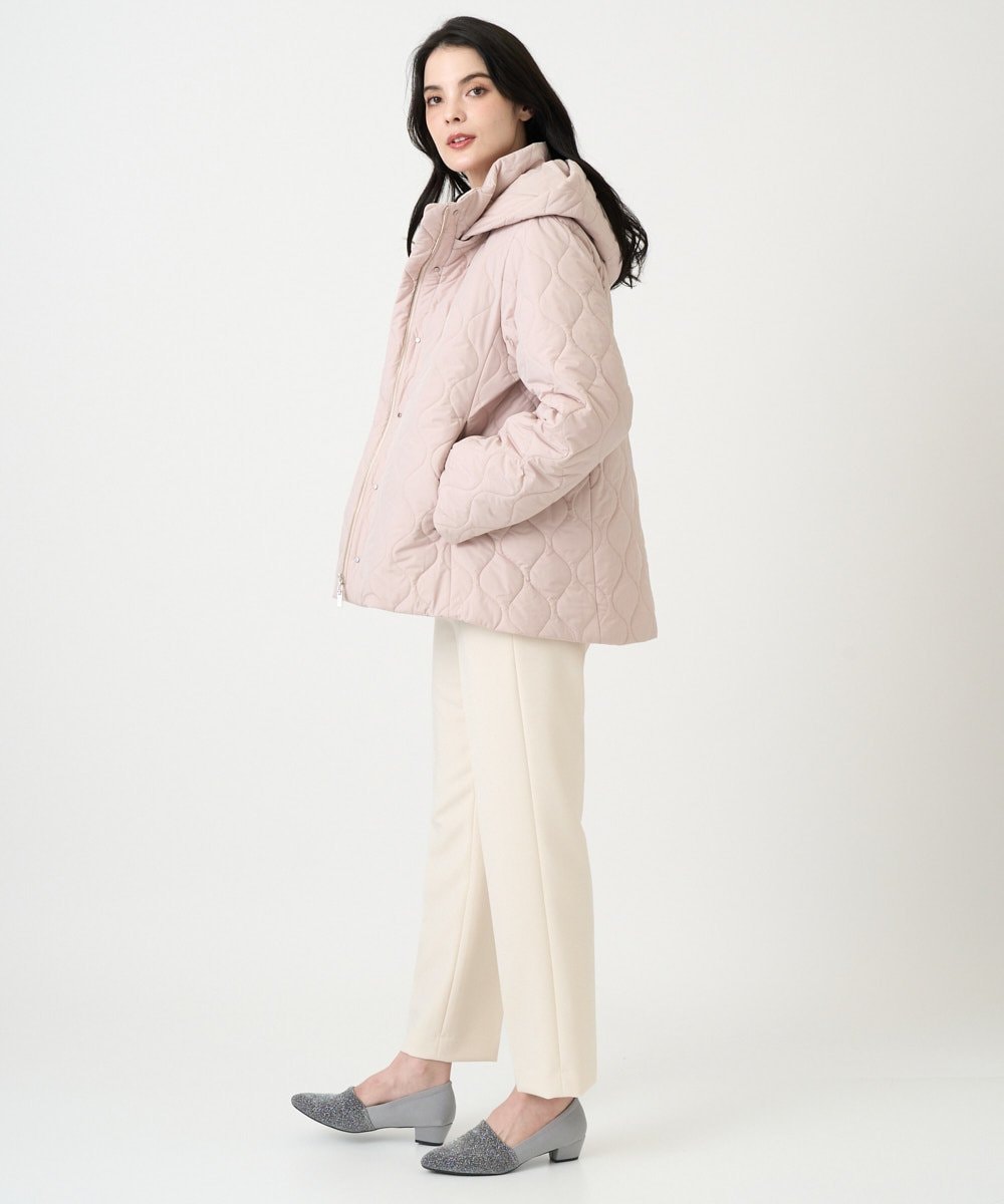 PRVAF49590 CHRISTIAN AUJARD(クリスチャン・オジャール) [フード着脱可]キルティングコート ピンクベージュ