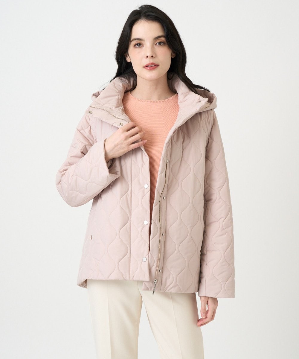 PRVAF49590 CHRISTIAN AUJARD(クリスチャン・オジャール) [フード着脱可]キルティングコート ピンクベージュ