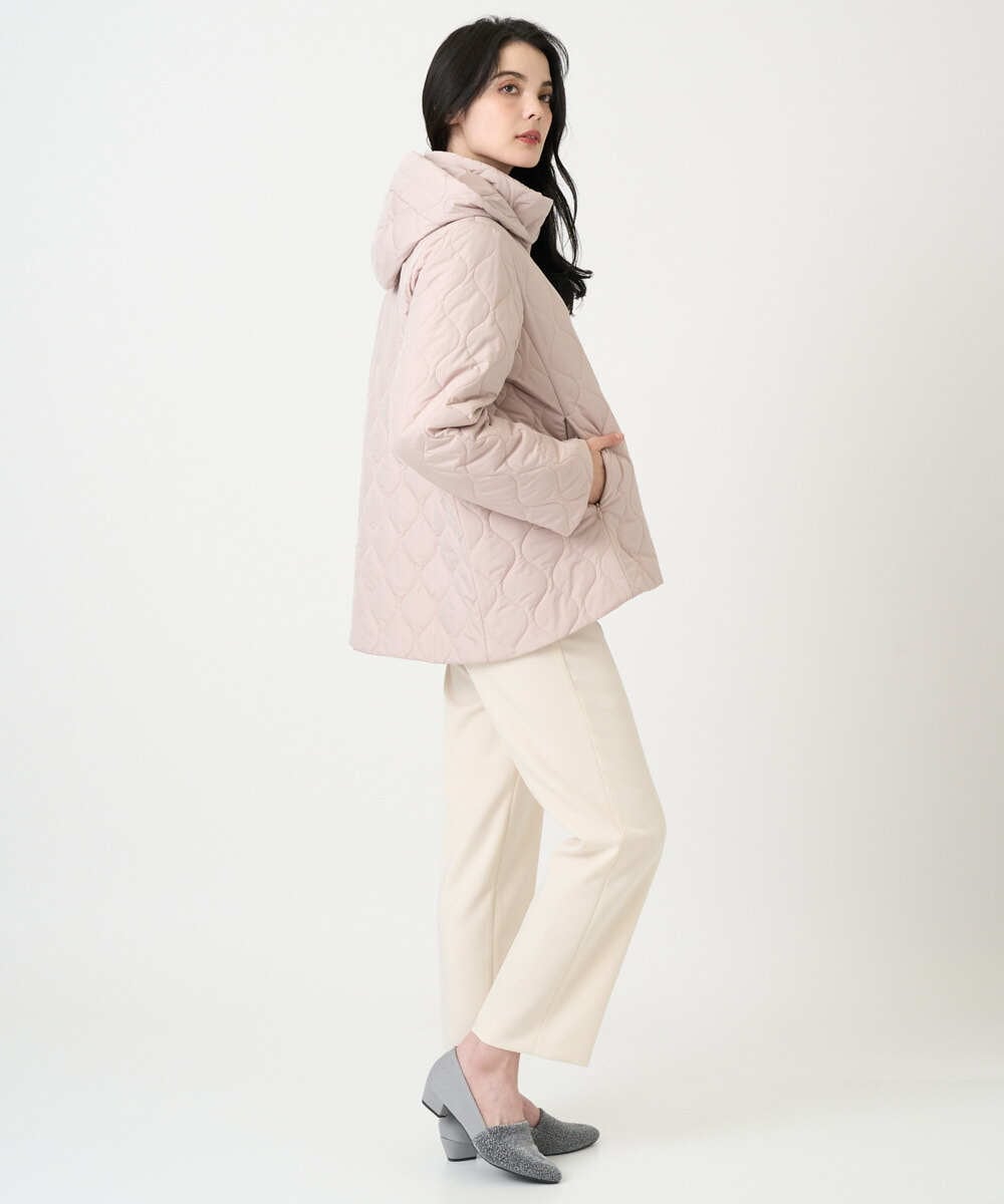 PRVAF49590 CHRISTIAN AUJARD(クリスチャン・オジャール) [フード着脱可]キルティングコート ピンクベージュ