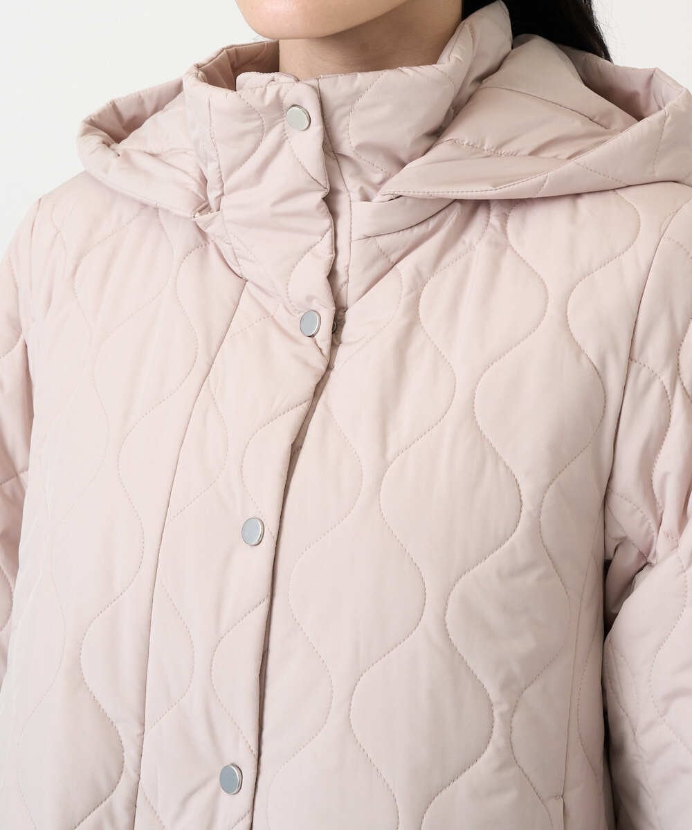 PRVAF49590 CHRISTIAN AUJARD(クリスチャン・オジャール) [フード着脱可]キルティングコート ピンクベージュ