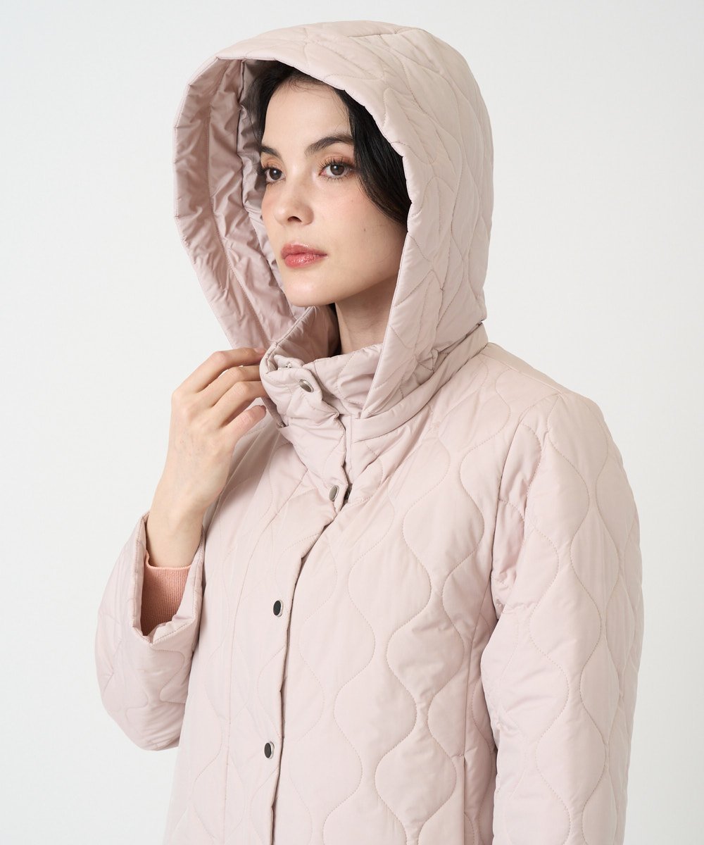 PRVAF49590 CHRISTIAN AUJARD(クリスチャン・オジャール) [フード着脱可]キルティングコート ピンクベージュ