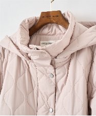 PRVAF49590 CHRISTIAN AUJARD(クリスチャン・オジャール) [フード着脱可]キルティングコート ピンクベージュ