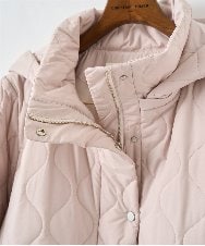 PRVAF49590 CHRISTIAN AUJARD(クリスチャン・オジャール) [フード着脱可]キルティングコート ピンクベージュ