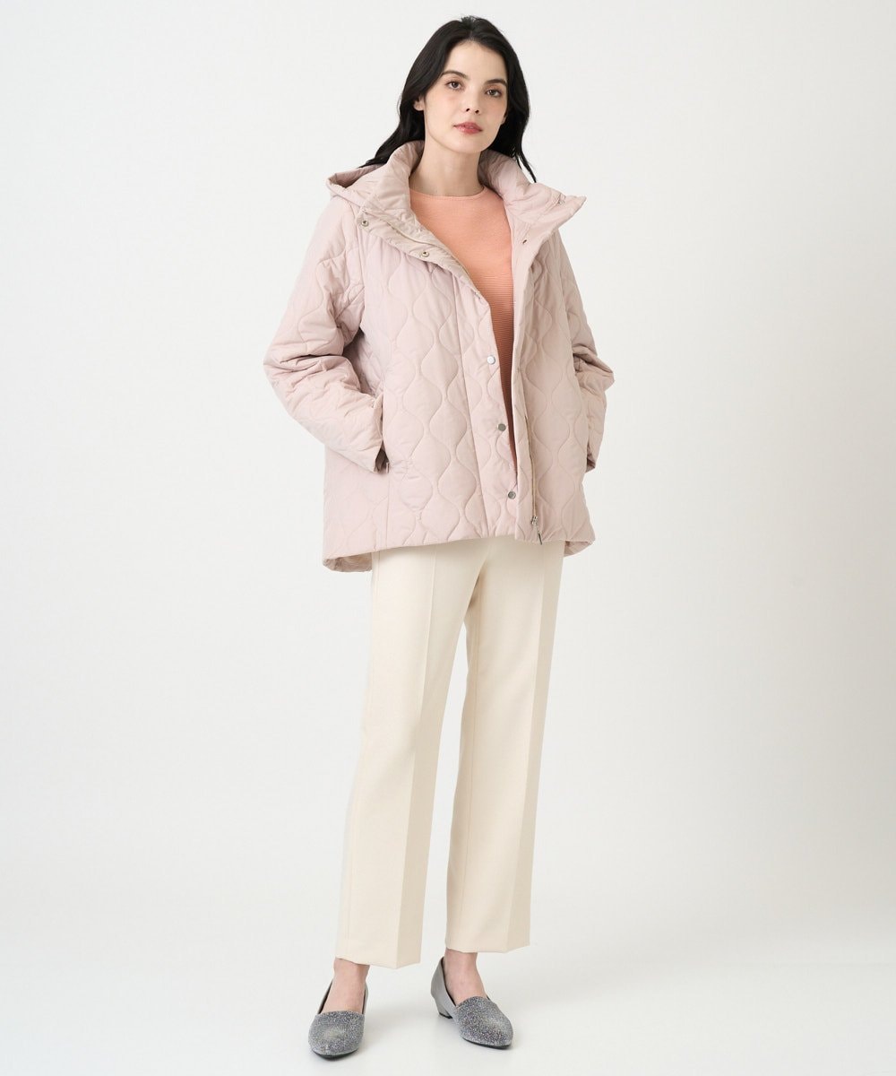 PRVAF49590 CHRISTIAN AUJARD(クリスチャン・オジャール) [フード着脱可]キルティングコート ピンクベージュ