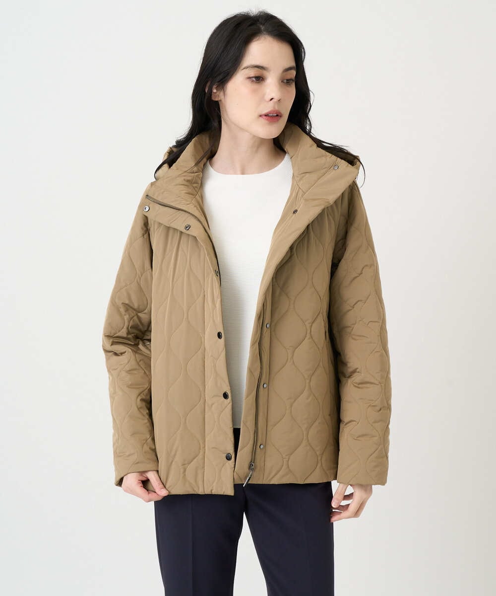 PRVAF49590 CHRISTIAN AUJARD(クリスチャン・オジャール) [フード着脱可]キルティングコート カーキブラウン