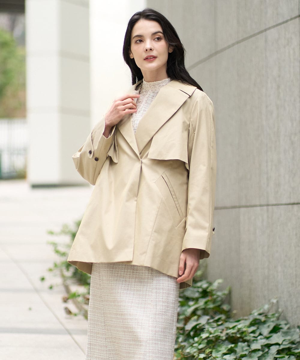 PRVEE04790 CHRISTIAN AUJARD(クリスチャン・オジャール) [ライナー付]デザインハーフコート ベージュ